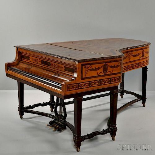 Late Victorian Steinway Marquetry Model B Piano