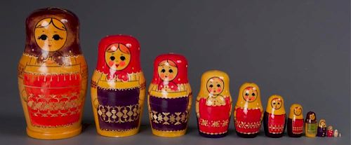 Vintage Matryoshka Russian Nesting Dolls