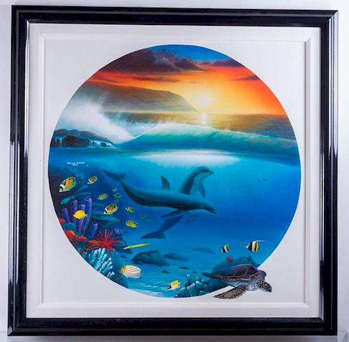 Robert Wyland Dolphin Oil on Canvas