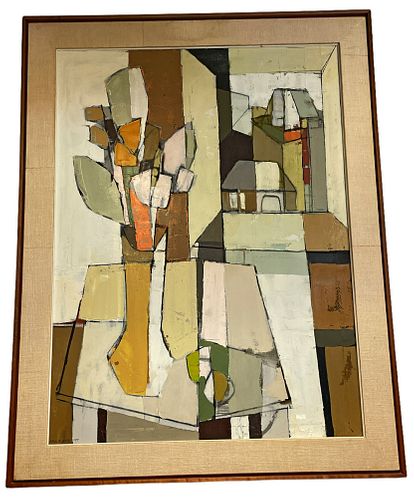 PAUL W WOOD 1974 Abstract Oil on Canvas