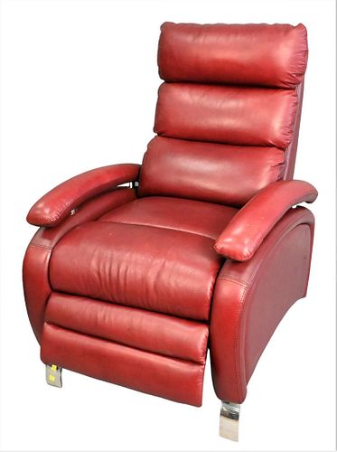 Leather and Chrome Contemporary Reclining Chair