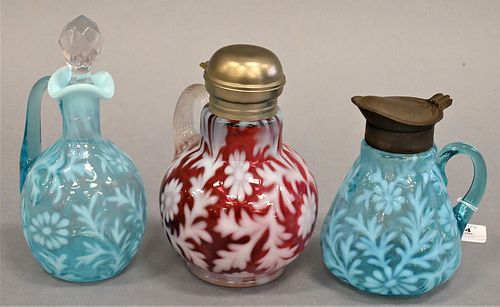 Group of Three Glass Syrup Pitchers