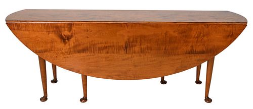 D.R. Dimes Tiger Maple Queen Anne Style Dining Table