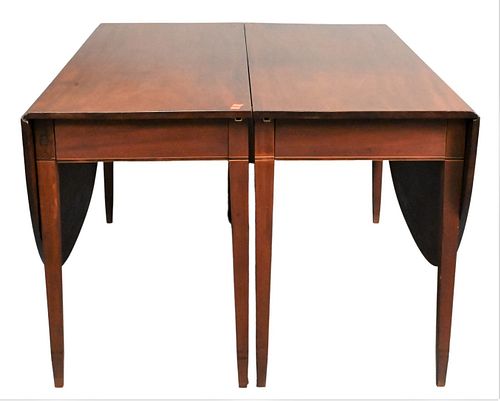 Mahogany Federal Style Two Part Dining Table