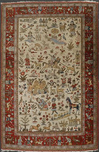 Fine Persian Qum Pictorial Rug