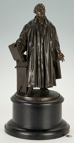 Theodore Gechter Bronze Sculpture, Martin Luther, w/ Stand
