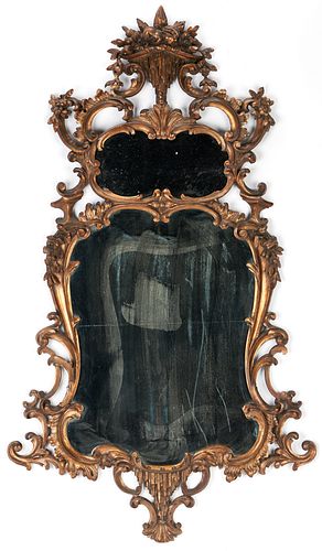 European 19th C. Giltwood Carved Rococo Style Pier Mirror
