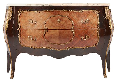 Louis XV Style Kingwood Parquetry Commode