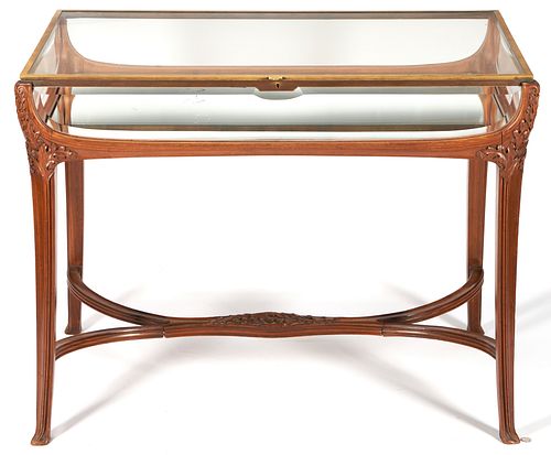 Art Nouveau Table Vitrine or Bijouterie Cabinet