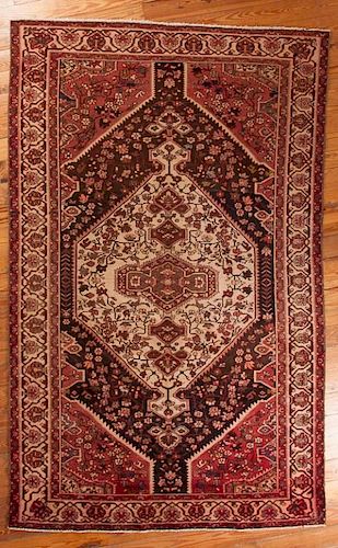 Antique Bakhtiari 6'7" x 10'8" Wool Rug