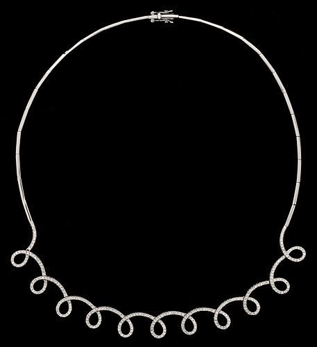 Ladies 18K Gold & Diamond Loop Necklace