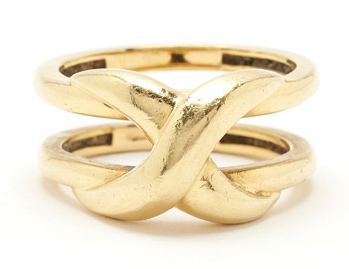 18K Gold X Ring