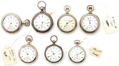 7 Pocket Watches incl. Elgin, Keystone, Waltham