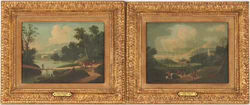 Style of Jan Wyck, Pair of O/B Landscapes