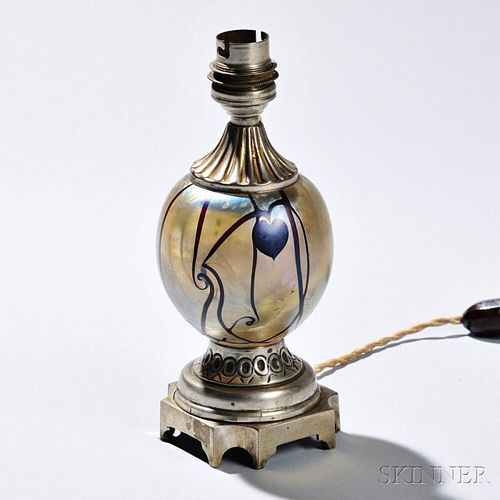 Decorated Iridescent Boudoir Lamp