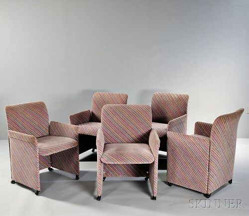 Five Giovanni Offredi for Saporiti Chairs