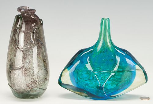 2 Studio Art Glass Vases, Dan Dailey & Michael Harris