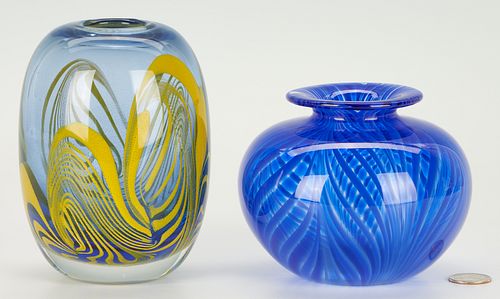 2 Art Glass Vases, incl. Dominick Labino, William LeQuier