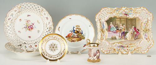 6 Pcs. European Porcelain, incl. Dresden, Vermeren-Coche, Meissen