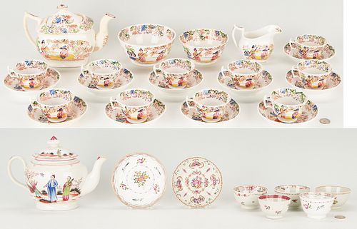 32 Chinese Export and English Porcelain Tea Items