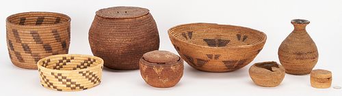 Eight Native American Baskets, Southwest & Northwest