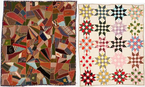 2 Quilts, incl. Southern "Ragged Robbin" Quilt & Crazy Quilt
