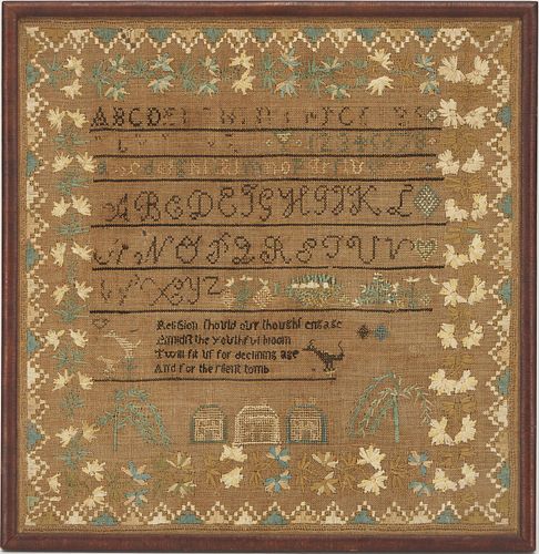 Massachusetts Sampler by Emily Sparhawk (Perry), Early 19th C.