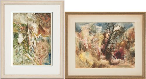 2 Abstract Watercolors: Richard Clarke and Ted Burnett