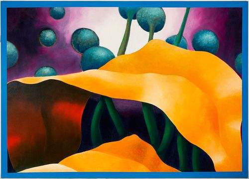 Exhibited William L. Long Painting, Garden Group Series: Night Pods
