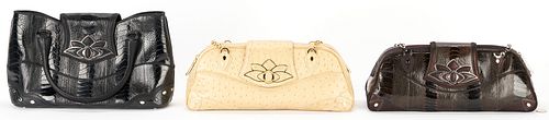 3 Judith Leiber Handbags w/ Lotus Details