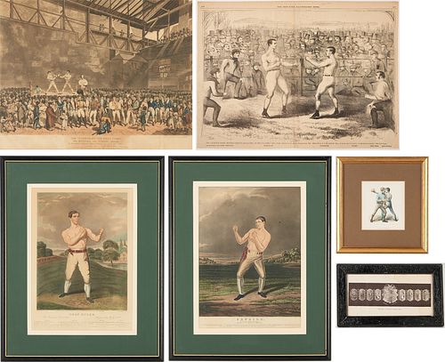 Collection of 6 Boxing Pugilist Prints, 19th Century