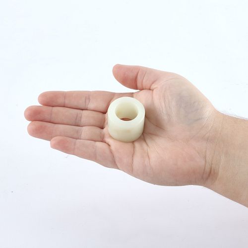 Chinese White Jade Archer's Ring