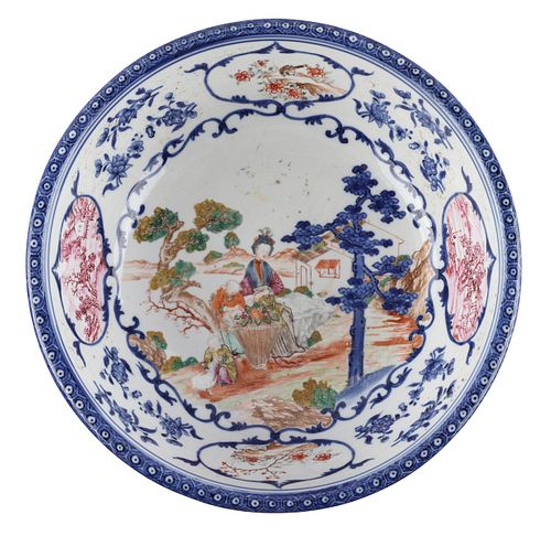 18th c. Chinese Export Famille Rose Porcelain Dish