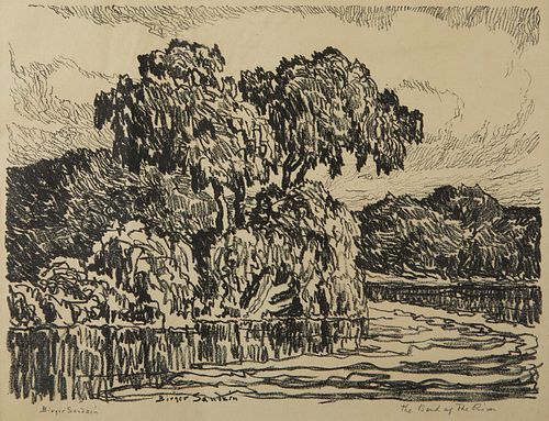 Birger Sandzen "The Bend of the River" Lithograph