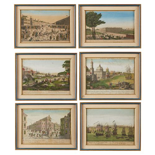 6 Framed 18th Century Prints