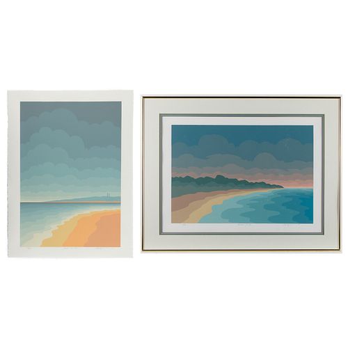 2 Roy Ahlgren Beach Landscape Serigraphs