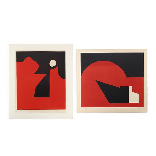 2 Emile Gilioli "Black and Red" Lithographs