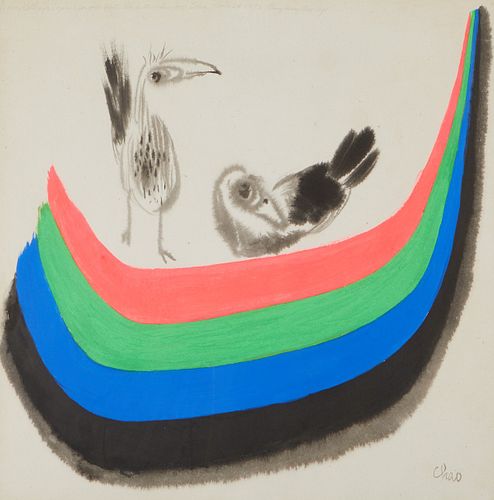 Chao Chung-Hsiang Painting Birds 1973