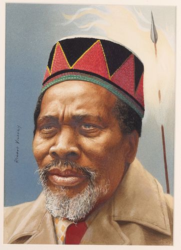 Robert Vickrey Portrait of Jomo Kenyatta