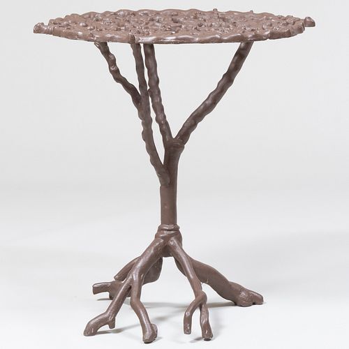 Painted Cast Iron Twig Form Side Table