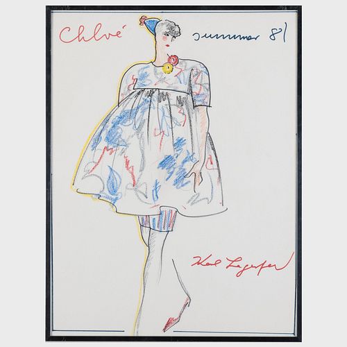 Attributed to Karl Lagerfeld (1938-2019): Design for ChloÃ©