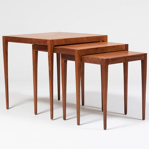 Set of Three Paul McCobb For Calvin Furniture Co. Walnut 'Directional' Nesting Tables