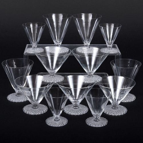 Set of Lalique Glass Stemware in the 'Tokyo' Pattern