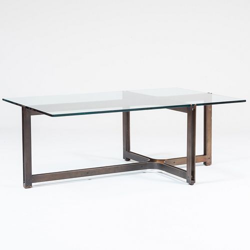 Roger Sprunger for Dunbar Bronze and Glass Low Table