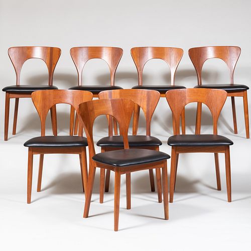 Set of Eight Nielsa Koefoeda for Koefoeds Hornslet Teak 'Peter' Chairs 