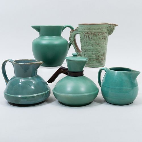 Group of Green Glazed Catalina Pottery Drinkware