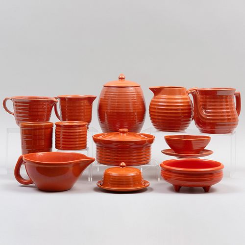 Group of Orange Glazed Table Wares