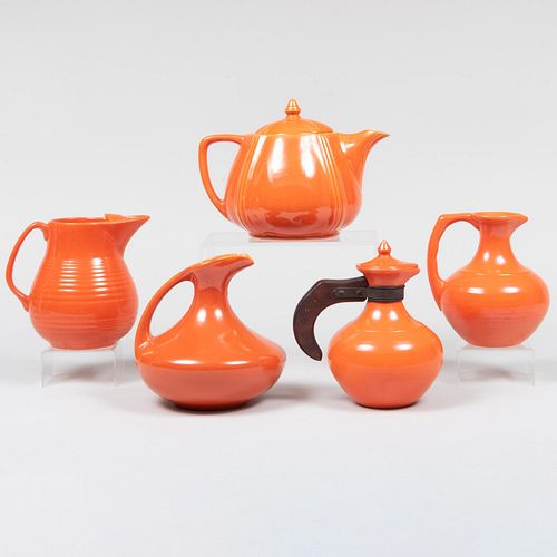 Group of Orange Glazed Pottery Wares