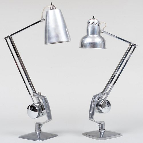 Pair of Contemporary Chrome Desk Lamps