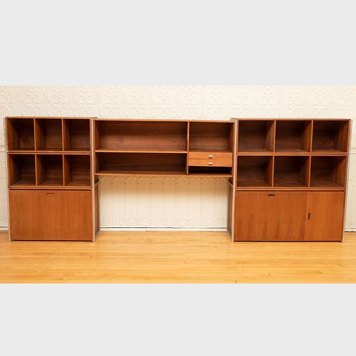 Large Paul McCobb Connoisseur Collection For H. Sacks & Sons Aluminum and Walnut Modular Cabinet